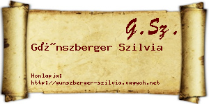 Günszberger Szilvia névjegykártya